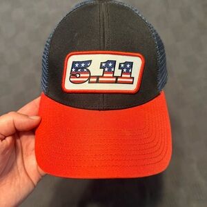 5.11 Tactical Red and Blue Trucker Hat with Snapback
